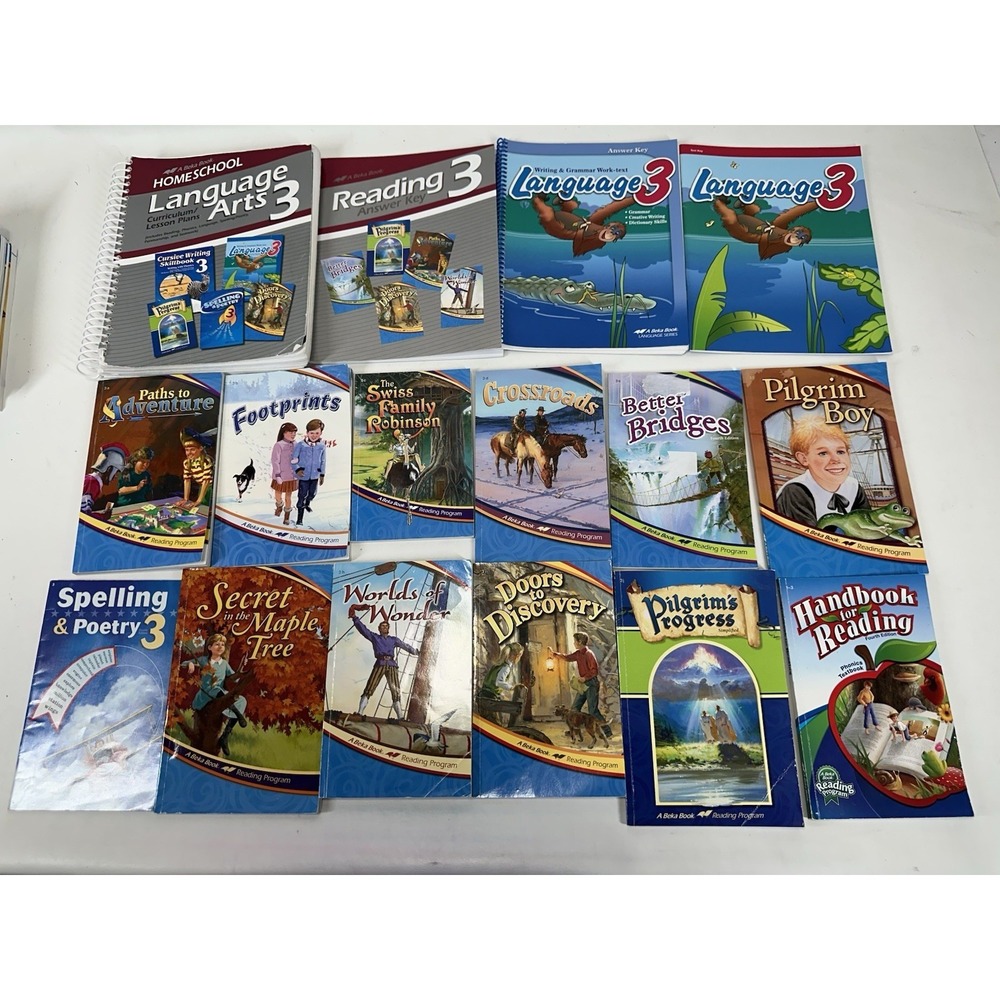 Abeka 3rd‎ Grade Homeschool Language Arts Curriculum Lot With All Readers